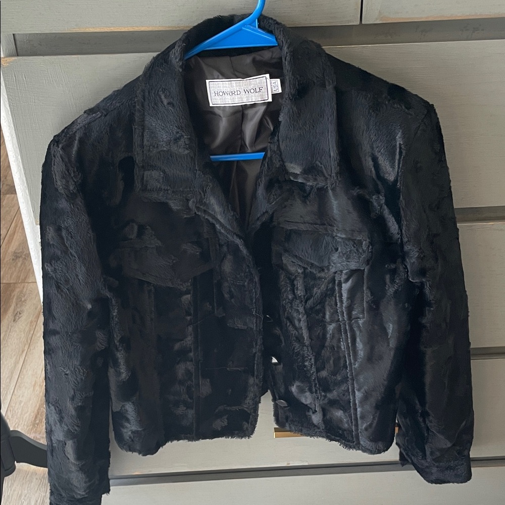Howard Wolf Plush Black fur Jacket